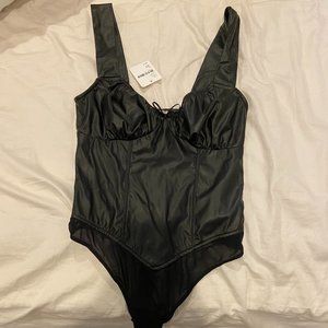 Free People leather body suit